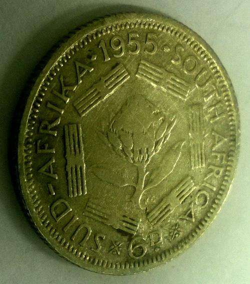 1955 6D 50 % Silver !! Complete your collection ...