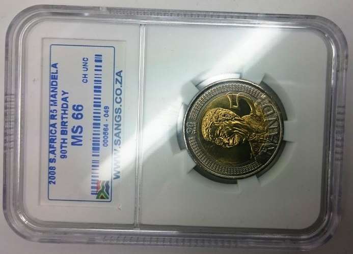 MS66 Graded 90th birthday Nelson Mandela R5 ..get them while the prices are low $$$