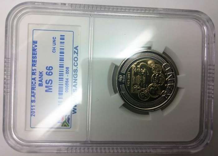 MS66 Graded 2011 SA reserve bank R5 ..get them while the prices are low $$$