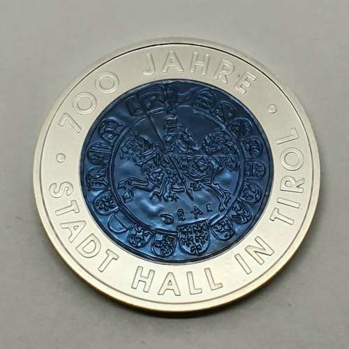 RARE | 2003 | Niobium in Center of Silver | 25 Euro 700th Anniversary of Hall in Tirol | High Value!