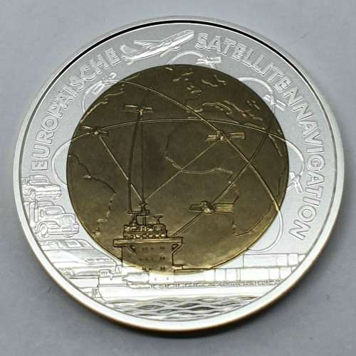 Rare | 2006 | 25 Euro European Satellite Navigation | Niobium Center of Siver .900 | High Value