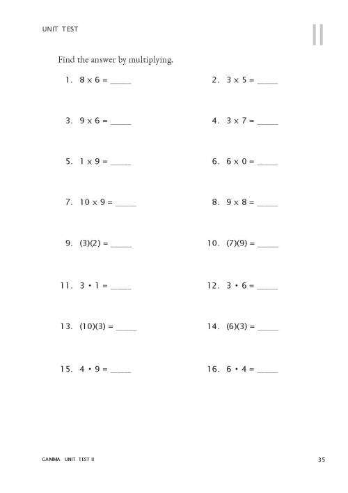 RSA Gamma - Test Book MATH-U-SEE