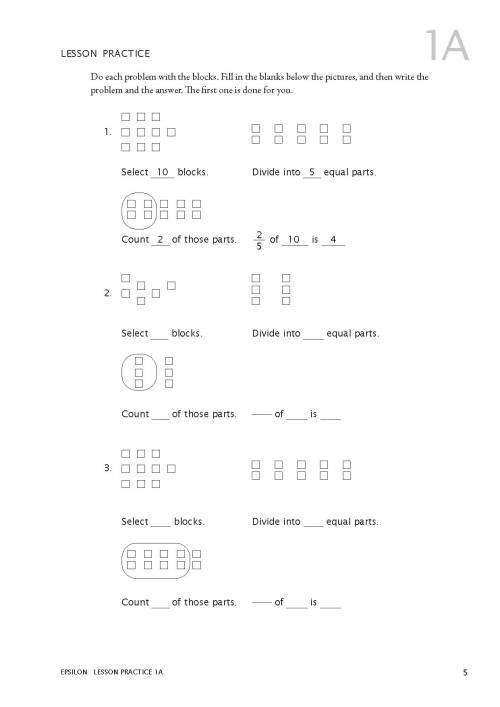 RSA Epsilon - Student Workbook - MATH-U-SEE - MUS-EPS-S