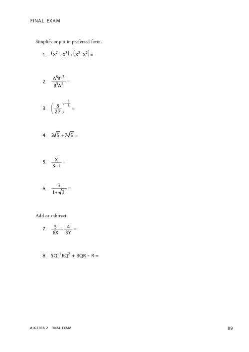 RSA Algebra 2 - Test Book - MATH-U-SEE