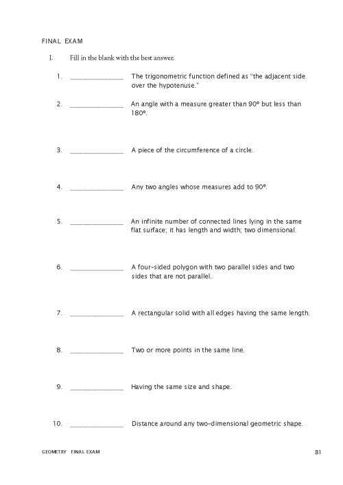 RSA Geometry - Test Book - MATH-U-SEE