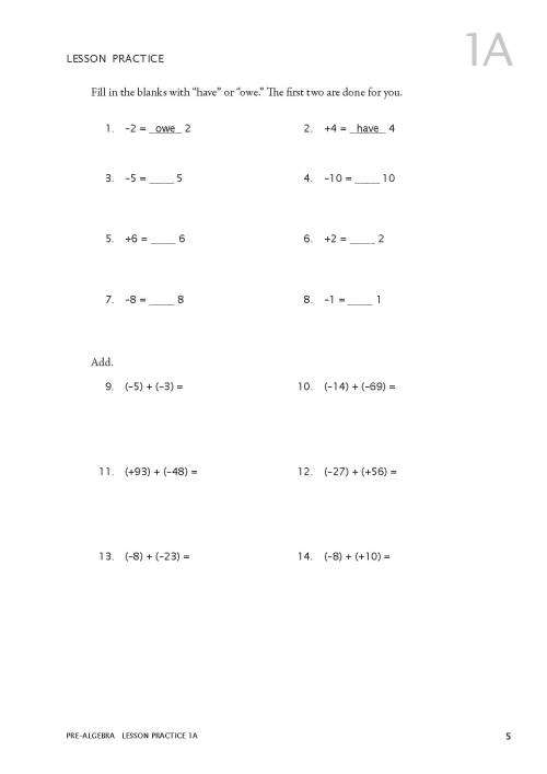 RSA Pre-Algebra - Student Workbook MATH-U-SEE