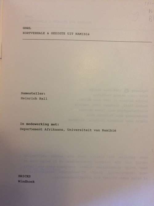 Goël : Kortverhale & Gedigte uit Namibië
