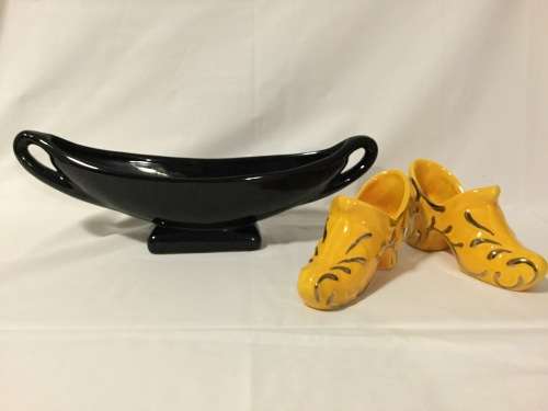 Black Vase with Yellow Shoes
