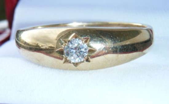 MENS REAL DIAMOND SOLID GOLD SOLITAIRE RING! SUBLIME - R1/NO RESERVE