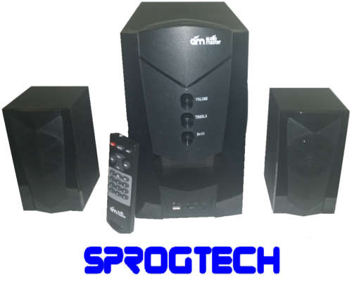 AM Audio Master - 2.1 channel PC speaker with Subwoofer, Remote control, 6000 watts FM Radio + MP3