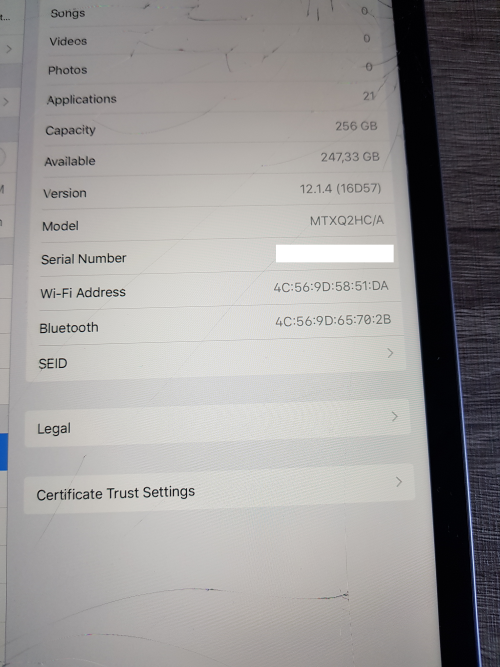2018 Apple iPad Pro 11" WIFI 256GB