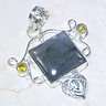 BLUE FIRE LABRADORITE AND CITRINE PENDANT