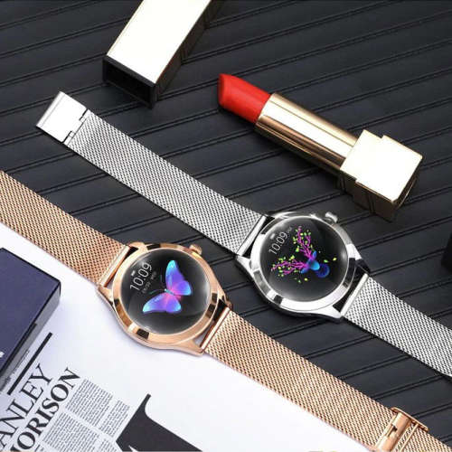 KW10 Waterproof Heart Rate Monitoring Bluetooth Smart Watch - Gold Steel