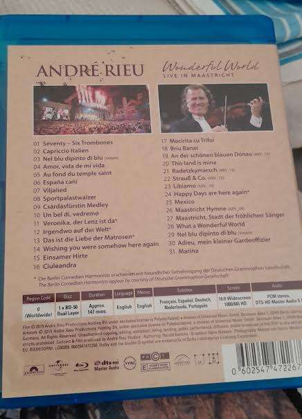 Andre Rieu Wonderful World Blu-Ray