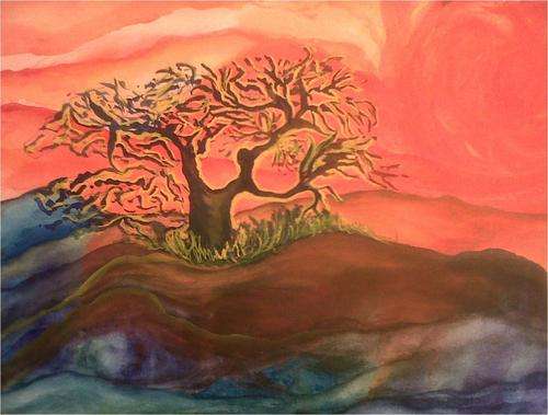 Painting titled "LONE TREE"