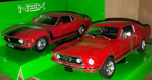Mustang Combo:    Die Cast  1/24 WELLY - Mustang GT & Mustang Bos   New in Boxes  Gteed- In Stock