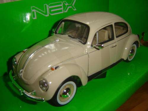Delivery by Courier  Lovely Cream VW Beetle Scale 1/24 by WELLY NEX-  New in Display Box.