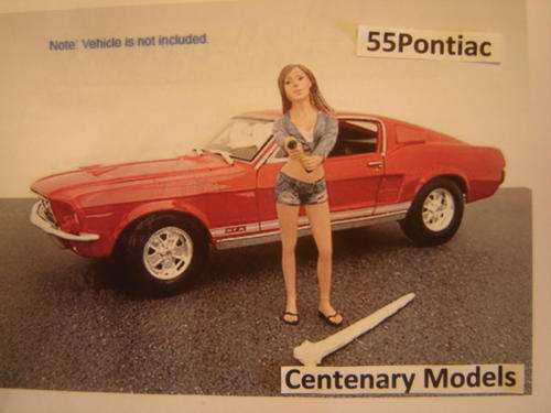 Cute Figurine of Jessica Washing a Car . Lots of Scale 1/18 Figurines available.