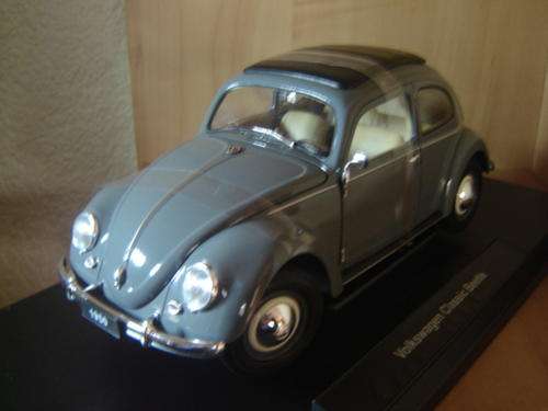 VW Beetle '50 w Two Small Windows at Back  Die Cast  Model   1/18 WELLY New  D/Box   Gteed In Stock