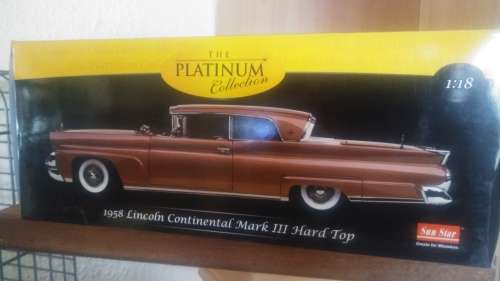 ' 58 Lincoln  Die Cast Model  1/18  Platinum Sun Star New in Box-  In Stock