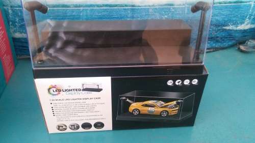 Acrylic Display Case with Base - 2 LED Lights ( Can use Batteries) Scale 1/24 ( Smaller Scales too