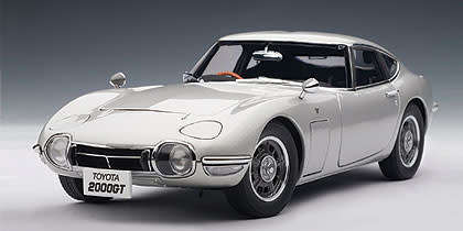 Toyota 2000 GT Die Cast Model  Scale  1/18  in White AutoArt  New
