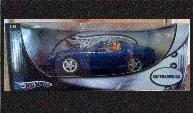 Ferrari Super America  Die Cast Model  1/18 New on Base In Display Box- 1/18    HOTWHEELS   Q/ Disc.