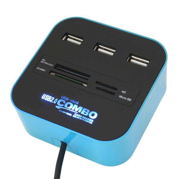 3 Port USB 2.0 HUB with Multi-card Reader