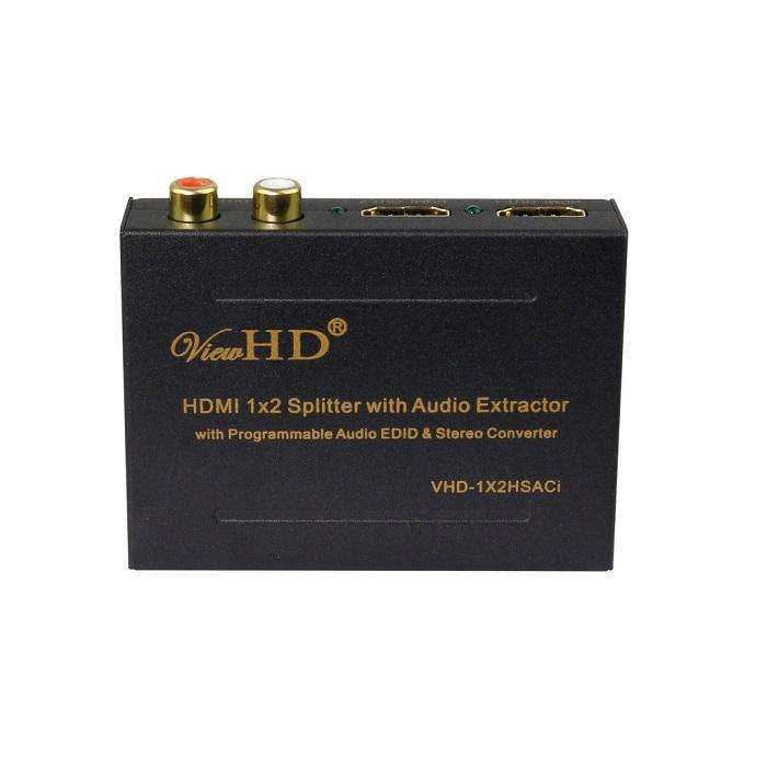 1x2 HDMI Splitter with Integrated Audio Extractor (Powered)