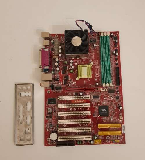 MSI MS-6712 KT4AV ATX AMD Motherboard and AMD Athlon XP CPU with IO Shield