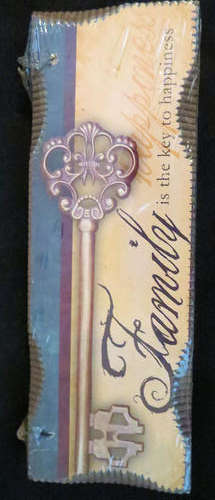 "Family is the key to happiness" wooden wall hanging 18 x 6.5cm