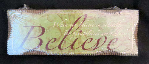 "Believe" wooden wall hanging 18 x 6.5cm