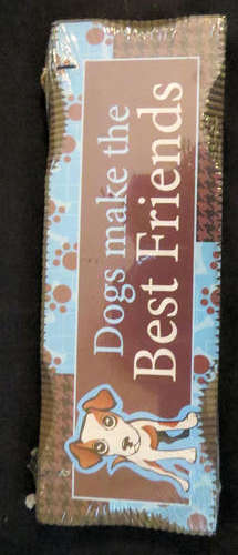 Dogs make the best friends wooden wall hanging 18 x 6.5cm