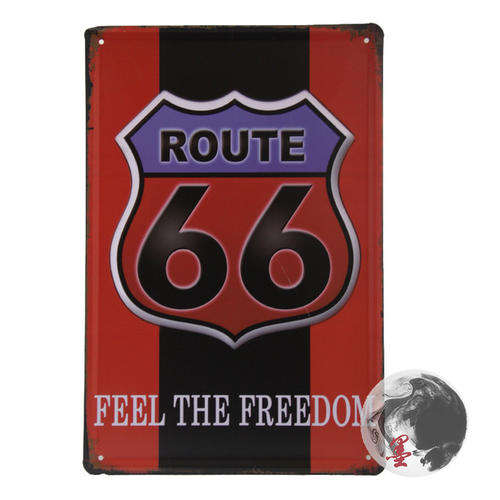 Route 66 metal wall sign 20 x 30cm
