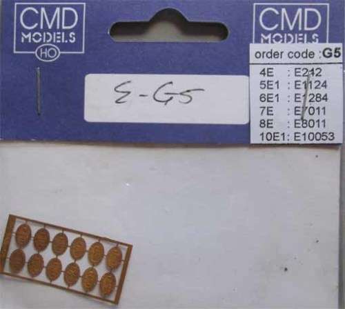 CMD HO SCALE - LOCOMOTIVE PLATES - G5 ELECTRIC- SEE FOTO