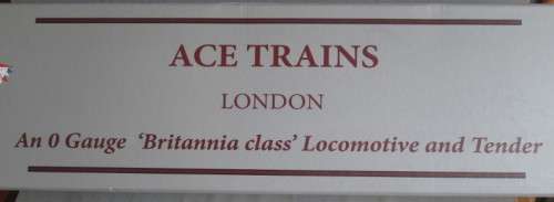 ACE TRAINS O SCALE/GAUGE - "BRITANNIA CLASS" STEAM LOCO & TENDER (BOXED) - SEE BELOW