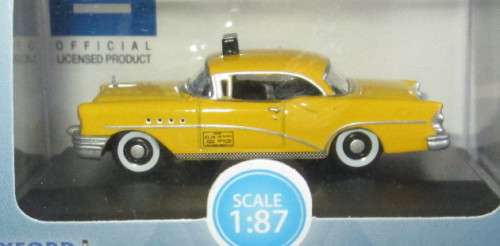 OXFORD 1/87-HO SCALE - 1955 BUICK CENTUARY NY TAXI (NEW BOXED)