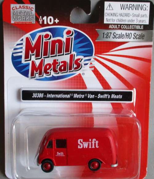 MINI METALS HO/1/87 SCALE - INTERNATIONAL METRO VAN, SWIFT'S MEAT - (NEW CARDED)