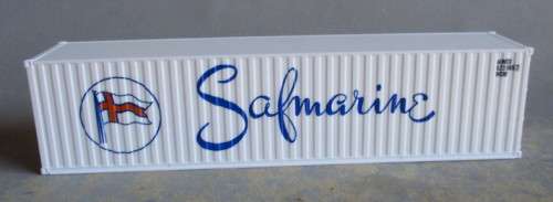HO SCALE - SAFMARINE 40 FT CONTAINER, RIBBED LONG SIDE HIGH CAPACITY NON REFRIGATOR