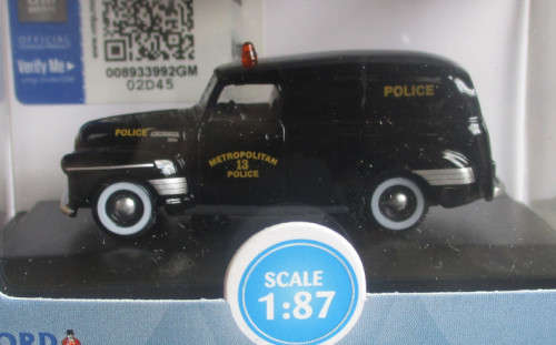 OXFORD 1/87 HO SCALE - 1950 CHEVROLET P/VAN POLICE  - NEW BOXED