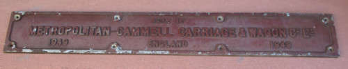 SAR 1948 OLD WOODEN CARRIAGE BUILDERS PLATE - 605 x 85 mm