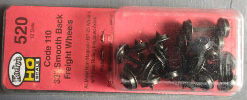 KADEE HO SCALE - 33" SMOOTH BLACK FREIGHT WHEELS , 12 PER CARD - NEW