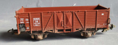 ROCO HO SCALE -  DB OPEN GOODS WAGON, WEATHERED