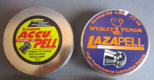 6 X TINS OF AIR RIFLE PELLETS, SOME USED TINS