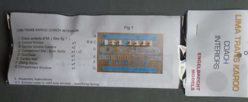 HO SCALE - LIMA SAR TRANS KAROO COACH INTERIORS