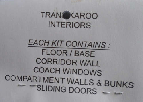 HO SCALE - LIMA SAR TRANS KAROO COACH INTERIORS
