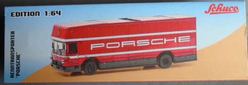 SCHUCO 1/64 SCALE - PORSCHE RACE CAR TRANSPORTER, NEW BOXED