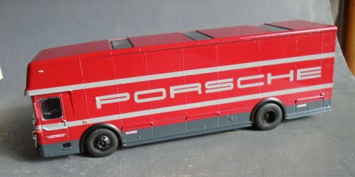 SCHUCO 1/64 SCALE - PORSCHE RACE CAR TRANSPORTER, NEW BOXED