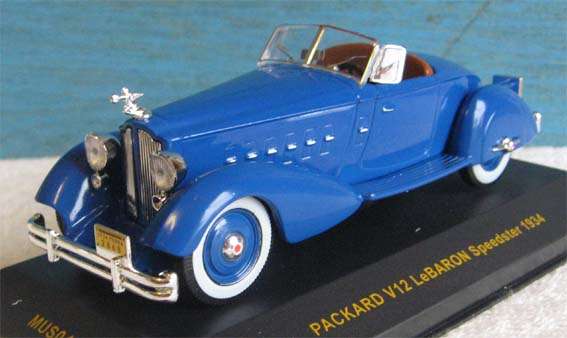 1934 PACKARD V12 LeBARON SPEEDSTER by IXO in 1/43 SCALE (NEW BOXED)