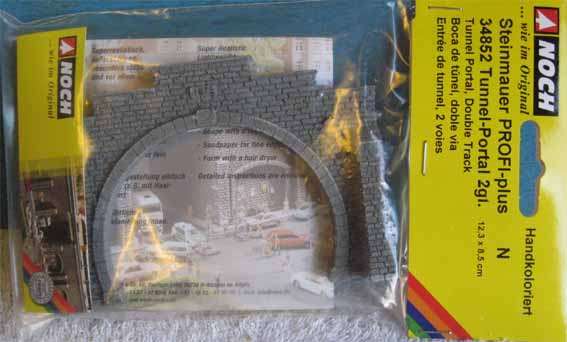 DOUBLE TUNNEL PORTAL by NOCH in "N" SCALE (NEW BAGGED)